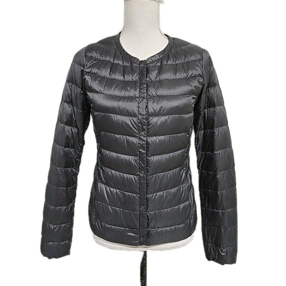 Uniqlo Ultra Light Down Compact Quilted Jacket Snap Button Gray Women’s Size S - Picture 1 of 11